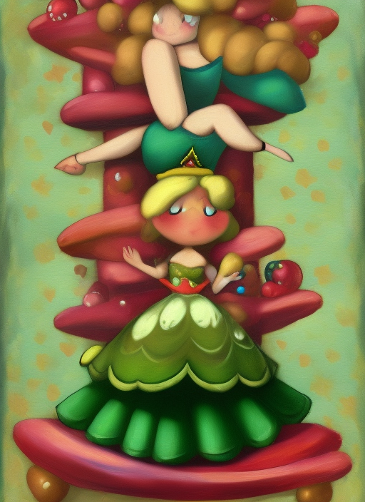 princess peach and the pea, pixar style