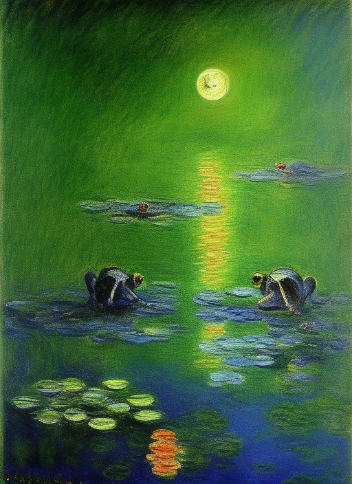 A frog on the moon, Monet 