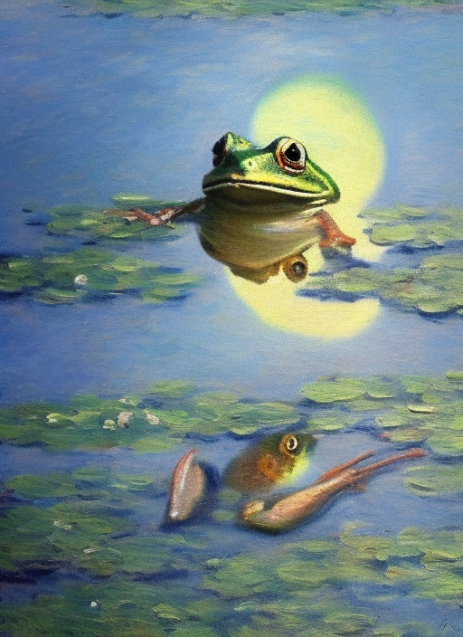 A frog on the moon, Monet 