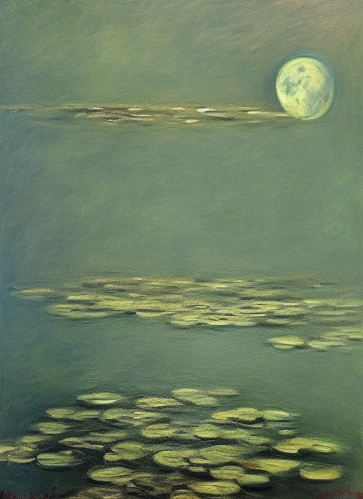 A frog on the moon, Monet 