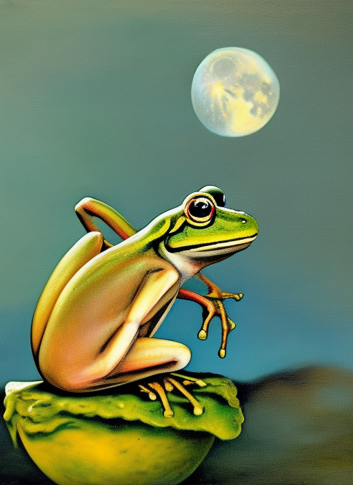 A frog on the moon, angel adams 