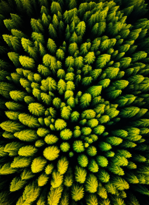 a forest in bird eye view
