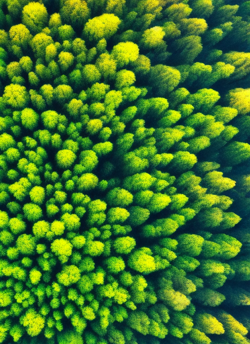 a forest in bird eye view, 
