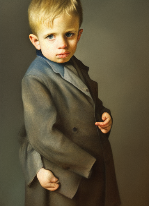 portrait of a small boy, realistic