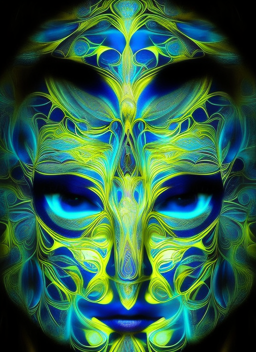 a dreaming woman's face with a blue eye. azure, organism, iris, eyelash, art, electric blue, symmetry, pattern, circle, visual arts, dreaming