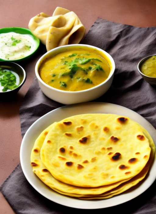 aloo paratha with butter