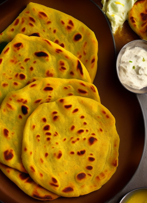 aloo paratha with butter