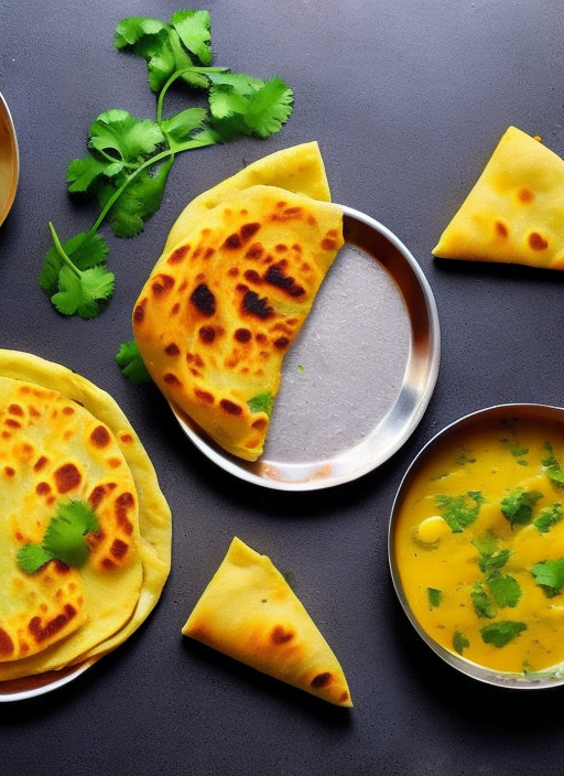 aloo paratha with butter on top