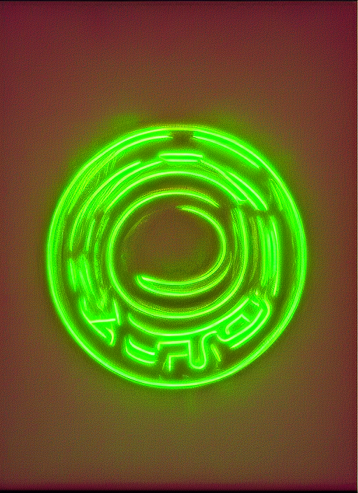 english alphabet 'D' in neon 