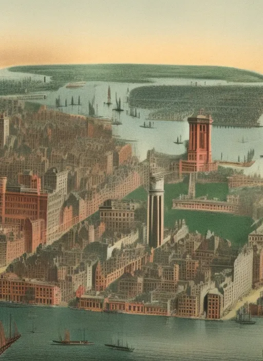 picture of New York in the 1800s, 4k detailed,  well detailed picture, colourful