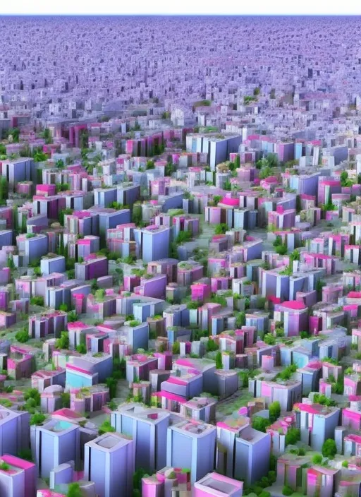 Beautiful city full of people, 3d render, realistic