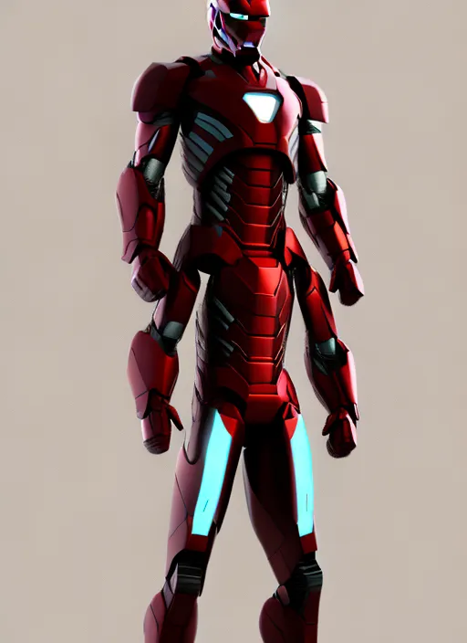 the first iron man suit, 3d render, realistic. real iron man