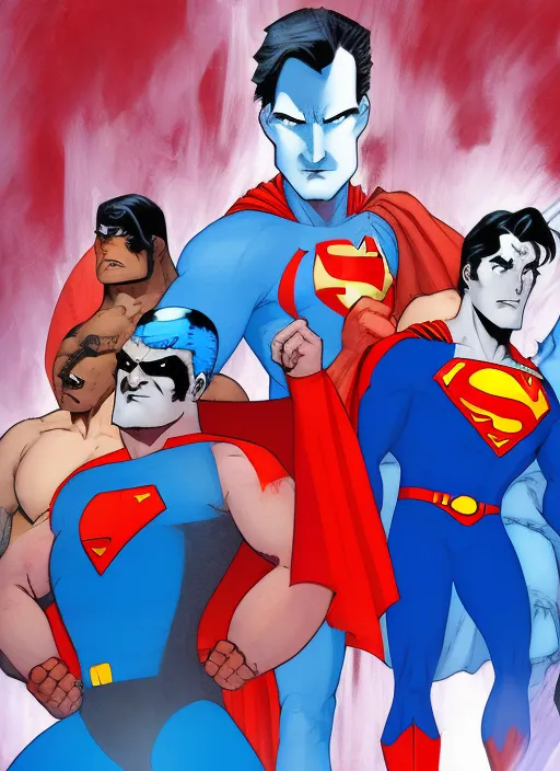 Superman and bad guys 9. Superman and bad guys 9. portait, centered composition