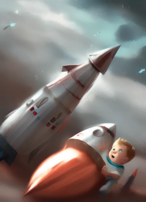 toddler elon musk lying on a fluffy rug playing with his space rockets, digital painting, painterly, soft cinematic lighting, artstation