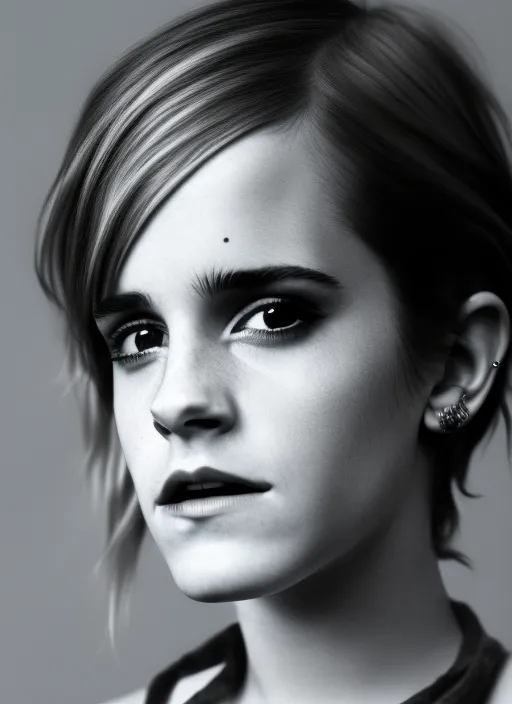 professional fine detailed photo portrait of young emma watson