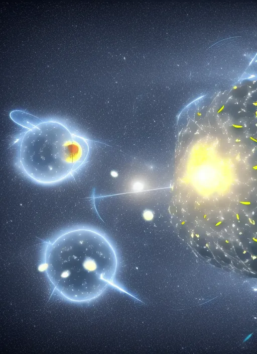 atomic nuclei combining  to release energy