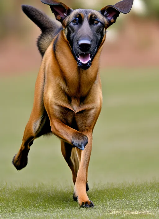 one belgian malinois barking