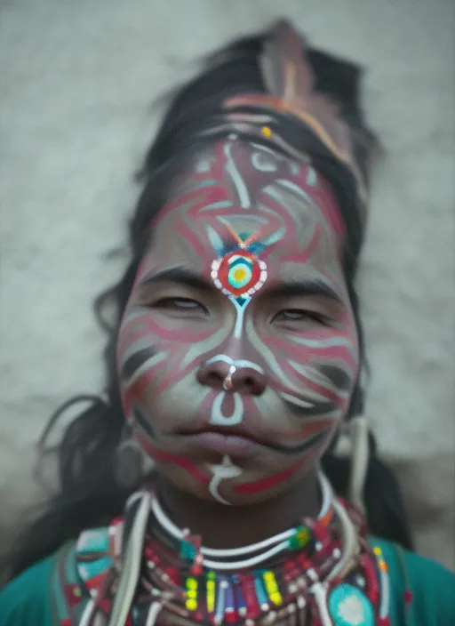 indigenous woman morphing into earth