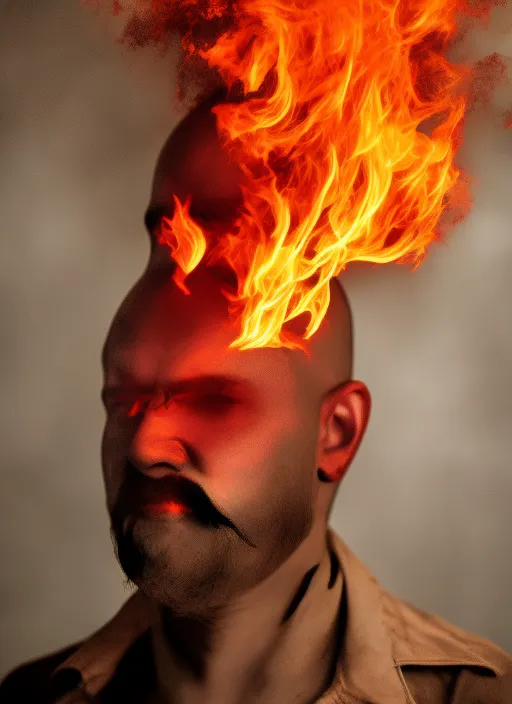 a person morphing into a fire