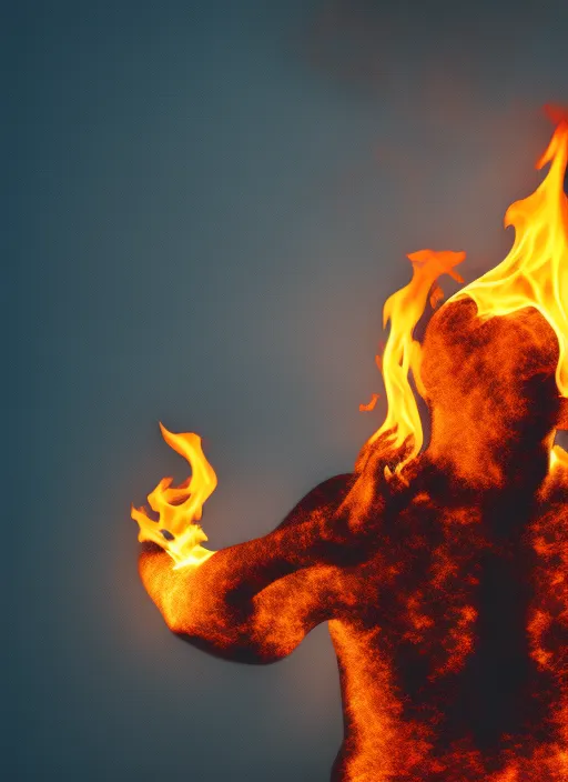 a person morphing into a fire