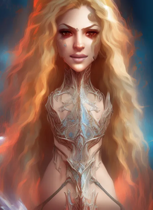 shakira as a ice bender, portrait, elegant, intricate, digital painting, artstation, concept art, smooth, sharp focus, illustration, art by konstantin korovin and daniel f. gerhartz and john howe