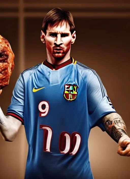 Lionel Messi as a butcher