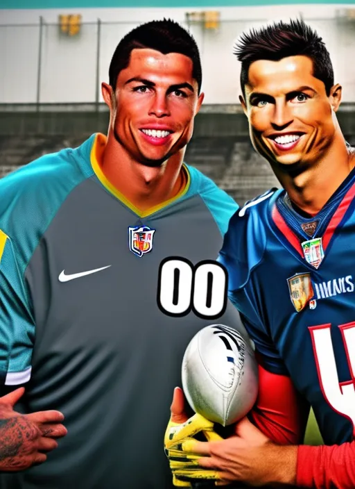 messi and ronaldo playing NFL