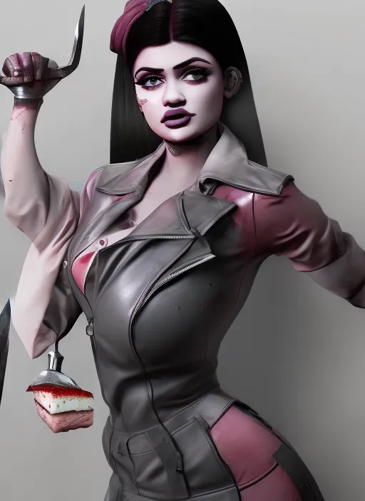 kylie jenner as a butcher saleswoman cinematic photoshoot high quality highly affordable photo realistic 8 k hd