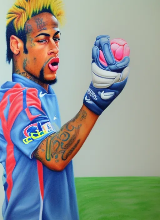 Neymar drawing a picture