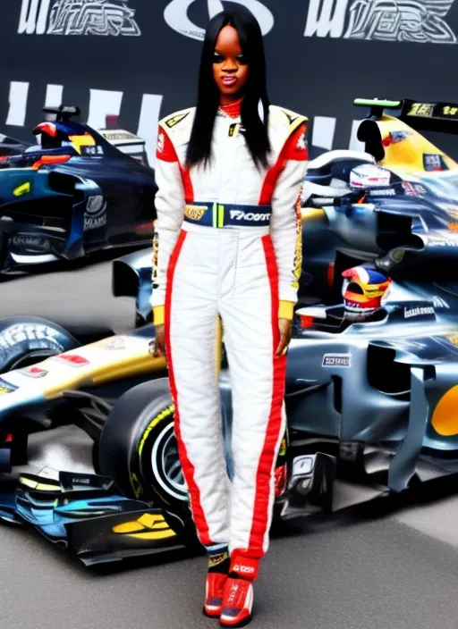 rihanna as a formula 1 driver