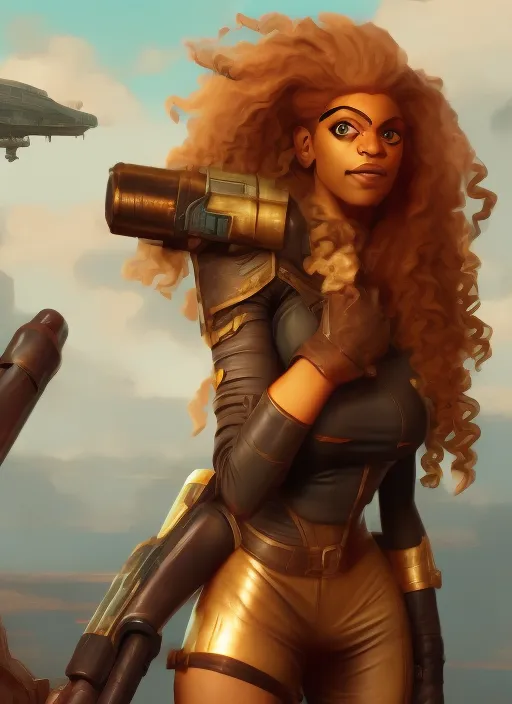 beyonce as jet pilot valorant character. shakira as jet pilot valorant character. steampunk, digital art, portait, centered composition, pexels contest winner