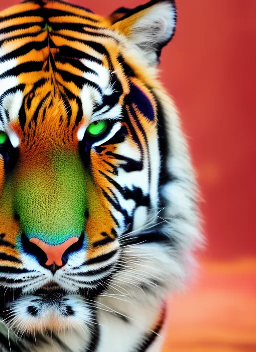 rainbow 
colorful tiger
