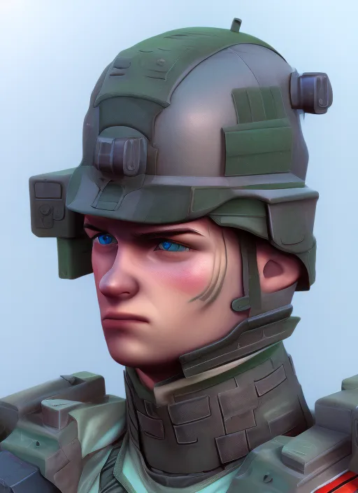  90s solider, 3d render, realistic
