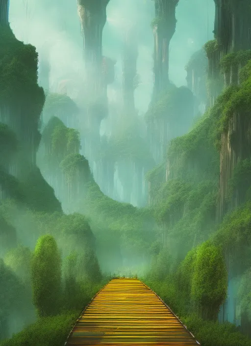 adventure on a new futuristic planet with fauna, showing a mysterious pathway. adventure on a new futuristic planet with fauna, showing a mysterious pathway. Maximalism, architectural HD, digital art