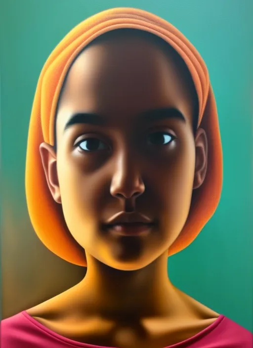 a face portrait of a beautiful girl enjoying the warm sunlight, aztec setting, close - shot, symmetrical face, warm colors, soft lighting, atmospheric, cinematic, moody, in the style of diego koi, gina heyer, luiz escanuela, art by alyssa monk, hyperrealism, rule of thirds, golden ratio, oil on canvas, 8 k