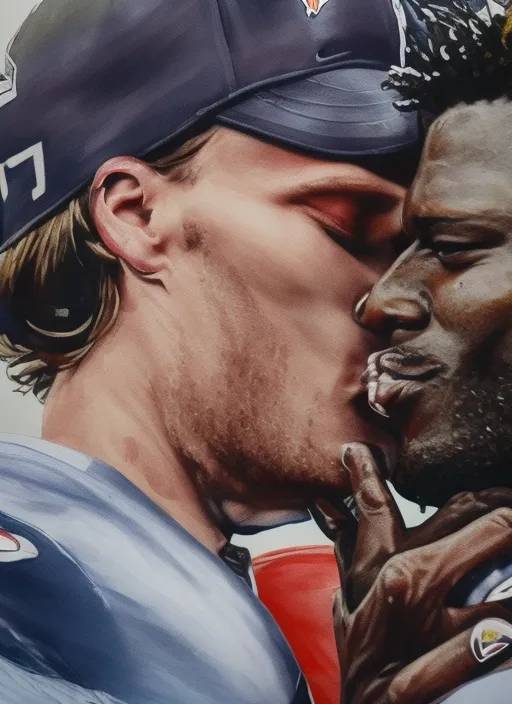 tom brady kissing antonio brown on the lips