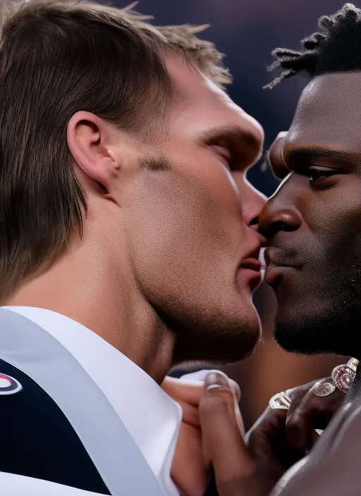 tom brady kissing antonio brown on the lips