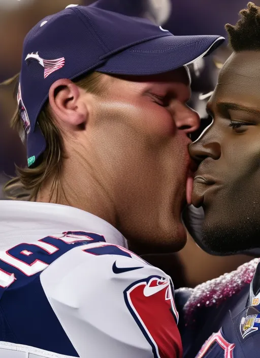 tom brady kissing antonio brown on lips