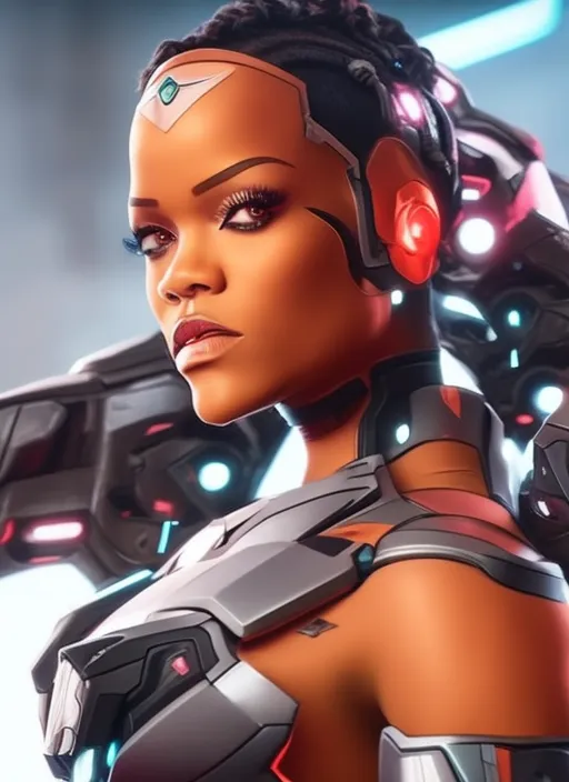 rihanna as valorant Cyborg 