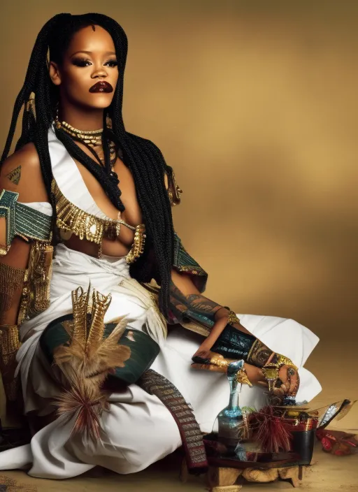 rihanna as a shaman priest