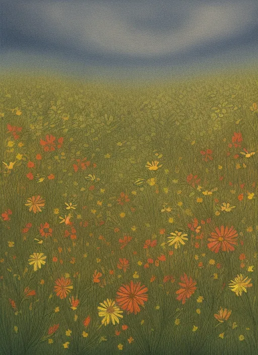 a field of wild flowers