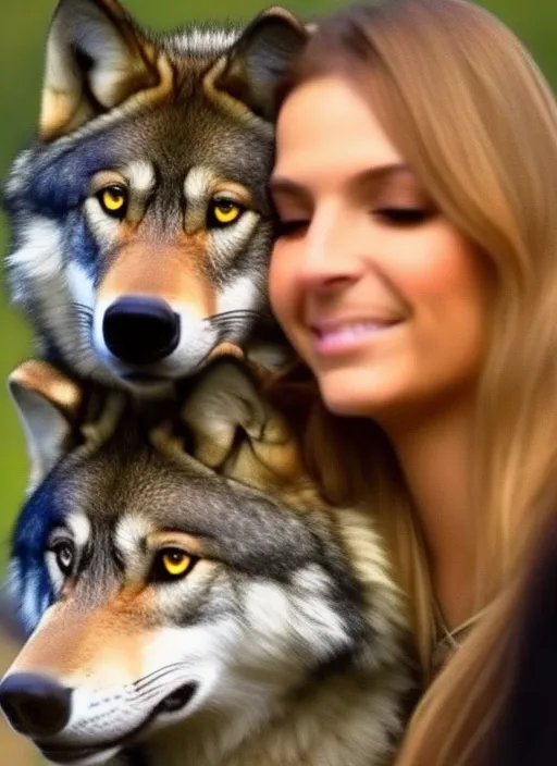 i need a cute woman with a cute wolf 
