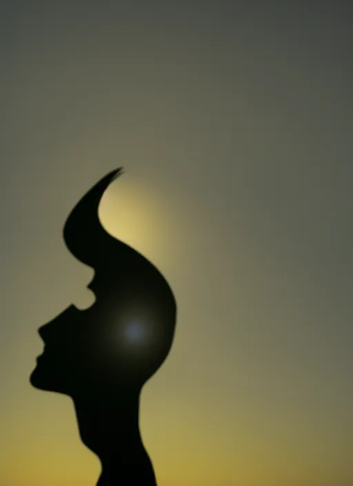 A silhouette of a women on a beach at night