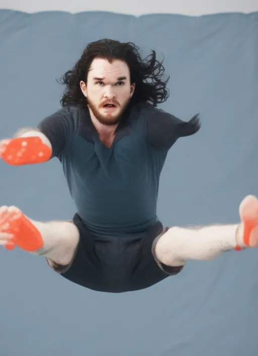 john snow on a trampoline