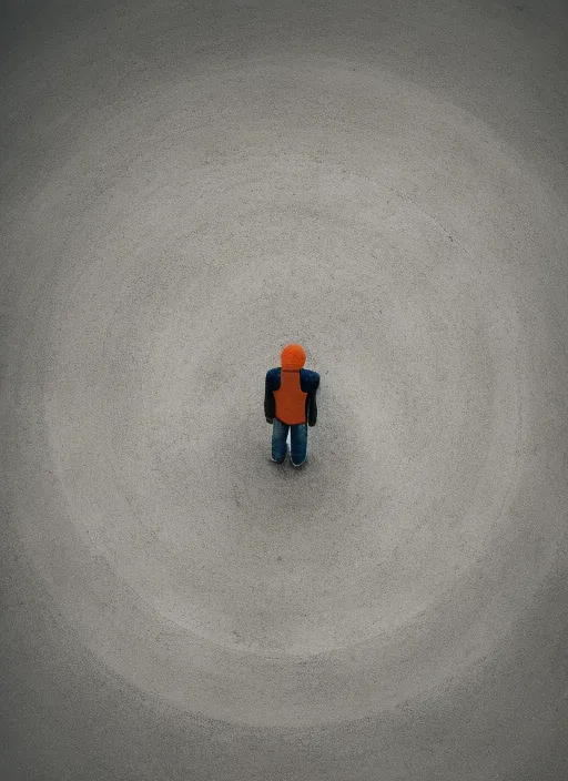 A person is standing in the middle of the earth