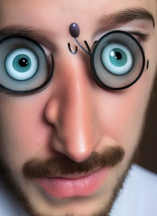 man with googly eyes