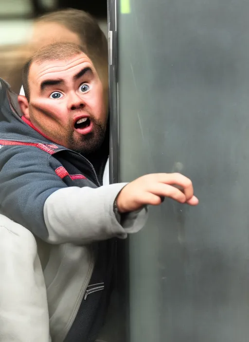 dumb man scaring away people