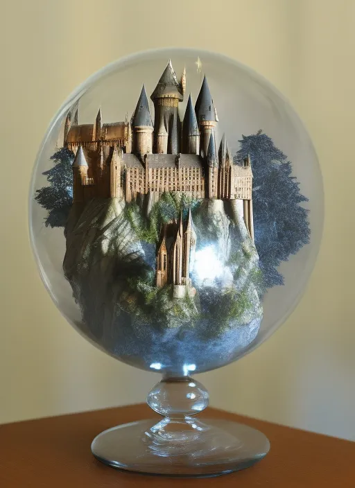 Hogwarts in a glass globe - Every day!. change the climate time to time