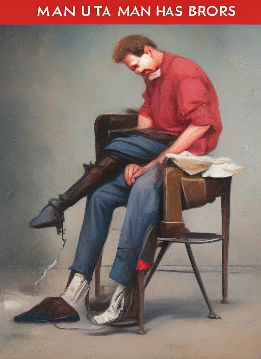 a man has a broken foot