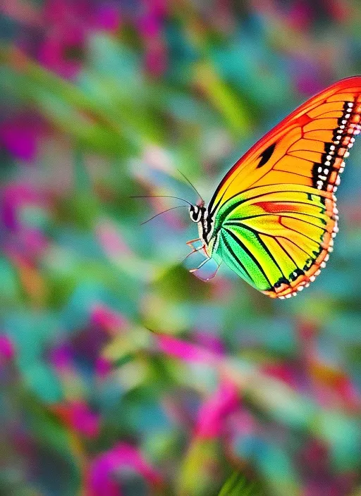 Colourful butterfly with 1 billion colours saturated